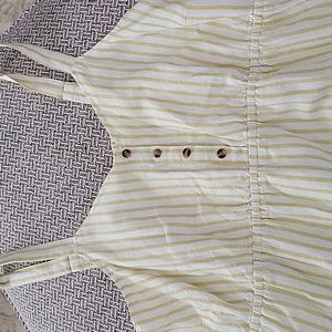 XXL Sonoma green and cream pin stripe sun dress